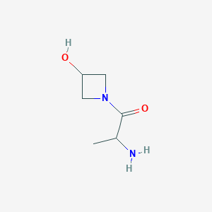 molecular formula C6H12N2O2 B1448132 1-(3-羟基氮杂环丁烷-1-基)-2-氨基丙-1-酮 CAS No. 1695994-08-1