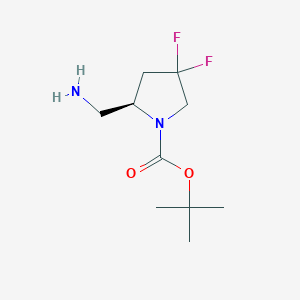 molecular formula C10H18F2N2O2 B1448149 (R)-1-Boc-2-(aminomethyl)-4,4-difluoropyrrolidine CAS No. 1407991-24-5