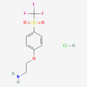 molecular formula C9H11ClF3NO3S B1448153 1-(2-Aminoethoxy)-4-trifluoromethanesulfonylbenzene hydrochloride CAS No. 1427380-92-4