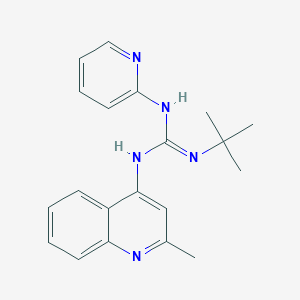 molecular formula C20H23N5 B14481656 Guanidine, 1-tert-butyl-2-(2-methyl-4-quinolyl)-3-(2-pyridyl)- CAS No. 71079-41-9