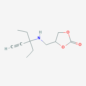 molecular formula C11H17NO3 B14481735 4-{[(3-Ethylpent-1-yn-3-yl)amino]methyl}-1,3-dioxolan-2-one CAS No. 65226-30-4