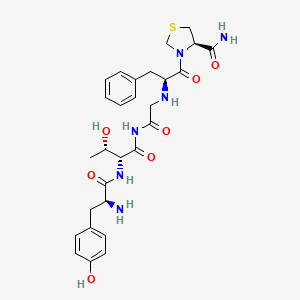 molecular formula C28H36N6O7S B14482082 Enkephalinamide, 2-threonyl-5-(4-thiazolidinecarboxylic acid) CAS No. 64889-80-1