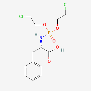 molecular formula C13H18Cl2NO5P B14482085 N-[Bis(2-chloroethoxy)phosphoryl]-L-phenylalanine CAS No. 65305-87-5