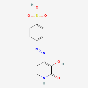 molecular formula C11H9N3O5S B14482299 4-[2-(2,3-Dioxo-2,3-dihydropyridin-4-yl)hydrazinyl]benzene-1-sulfonic acid CAS No. 65837-78-7