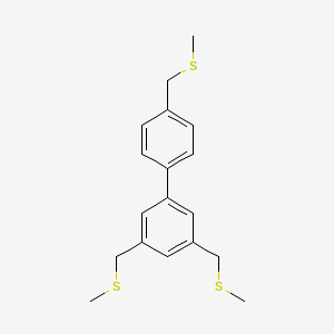 molecular formula C18H22S3 B14482365 3,4',5-Tris[(methylsulfanyl)methyl]-1,1'-biphenyl CAS No. 65782-87-8