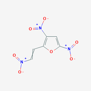 molecular formula C6H3N3O7 B14482391 3,5-Dinitro-2-(2-nitroethenyl)furan CAS No. 64554-47-8