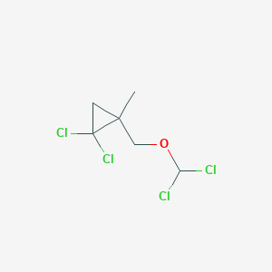 molecular formula C6H8Cl4O B14482408 1,1-Dichloro-2-[(dichloromethoxy)methyl]-2-methylcyclopropane CAS No. 64670-27-5