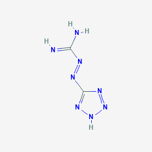 molecular formula C2H4N8 B14482437 (1E)-1-(2H-tetrazol-5-ylimino)guanidine 