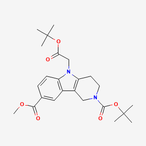 molecular formula C24H32N2O6 B1448248 2-tert-Butyl 8-methyl 5-(2-tert-butoxy-2-oxoethyl)-1,3,4,5-tetrahydro-2H-pyrido[4,3-b]indole-2,8-dicarboxylate CAS No. 1858242-34-8