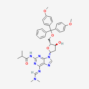 molecular formula C38H43N7O6 B1448252 2-Amino-5'-O-(dimethoxytrityl)-N6-(dimethylaminomethylidene)-N2-isobutyryl-2'-deoxyadenosine CAS No. 869354-77-8