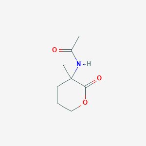 molecular formula C8H13NO3 B14482554 N-(3-Methyl-2-oxooxan-3-yl)acetamide CAS No. 66856-18-6