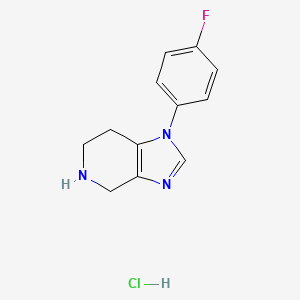 molecular formula C12H13ClFN3 B1448260 1-(4-fluorophenyl)-1H,4H,5H,6H,7H-imidazo[4,5-c]pyridine hydrochloride CAS No. 1443982-05-5