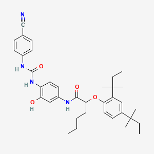 2-[2,4-bis(2-methylbutan-2-yl)phenoxy]-N-(4-{[(4-cyanophenyl)carbamoyl]amino}-3-hydroxyphenyl)hexanamide