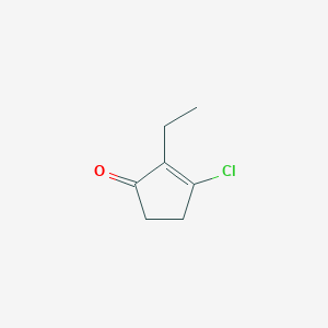 molecular formula C7H9ClO B14482624 3-Chloro-2-ethylcyclopent-2-en-1-one CAS No. 66332-97-6