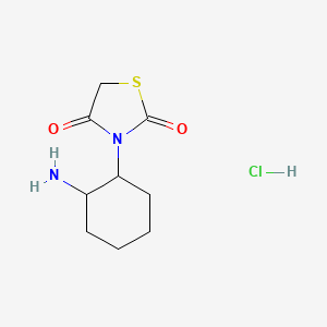 molecular formula C9H15ClN2O2S B1448267 3-(2-Aminocyclohexyl)-1,3-thiazolidine-2,4-dione hydrochloride CAS No. 1351643-24-7
