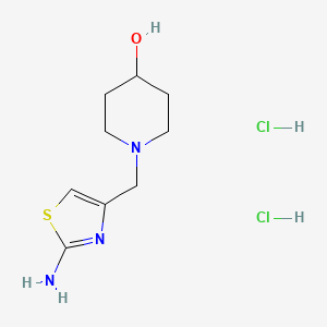 molecular formula C9H17Cl2N3OS B1448268 1-[(2-Amino-1,3-thiazol-4-yl)methyl]piperidin-4-ol dihydrochloride CAS No. 1426290-49-4