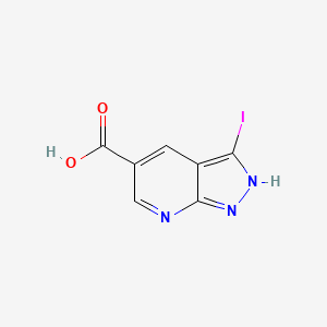 molecular formula C7H4IN3O2 B1448270 3-Iodo-1H-pyrazolo[3,4-B]pyridine-5-carboxylic acid CAS No. 1221288-26-1