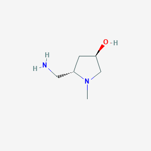 molecular formula C6H14N2O B144828 (3R,5S)-5-(aminomethyl)-1-methylpyrrolidin-3-ol CAS No. 134618-04-5