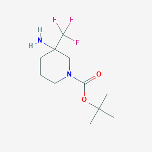 molecular formula C11H19F3N2O2 B1448306 1-Boc-3-amino-3-trifluoromethylpiperidine CAS No. 1408075-51-3