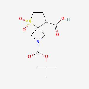 molecular formula C12H19NO6S B1448315 2-（叔丁氧羰基）-5-硫杂-2-氮杂螺[3.4]辛烷-8-甲酸 5,5-二氧化物 CAS No. 1340481-81-3