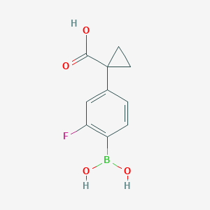 molecular formula C10H10BFO4 B1448318 1-[4-(Dihydroxyboranyl)-3-fluorophenyl]cyclopropane-1-carboxylic acid CAS No. 1628507-87-8