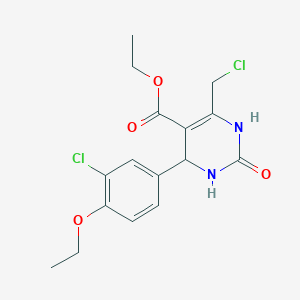 molecular formula C16H18Cl2N2O4 B1448326 Ethyl 4-(3-chloro-4-ethoxyphenyl)-6-(chloromethyl)-2-oxo-1,2,3,4-tetrahydropyrimidine-5-carboxylate CAS No. 1370592-94-1