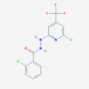 molecular formula C13H8Cl2F3N3O B1448328 2-chloro-N'-[6-chloro-4-(trifluoromethyl)-2-pyridinyl]benzenecarbohydrazide CAS No. 1797764-46-5