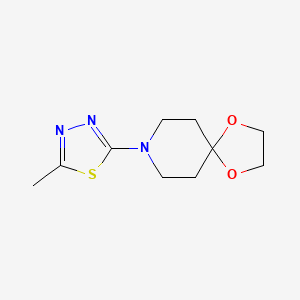 molecular formula C10H15N3O2S B1448331 8-(5-Methyl-1,3,4-thiadiazol-2-yl)-1,4-dioxa-8-azaspiro[4.5]decane CAS No. 1461714-05-5