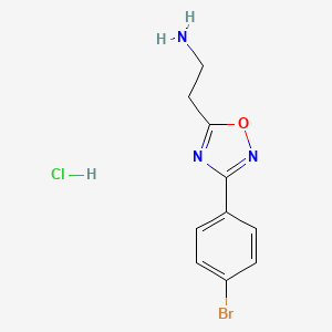 molecular formula C10H11BrClN3O B1448340 {2-[3-(4-Bromophenyl)-1,2,4-oxadiazol-5-yl]ethyl}amine hydrochloride CAS No. 937666-44-9