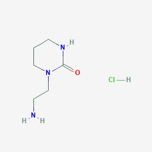 molecular formula C6H14ClN3O B1448354 1-(2-Aminoethyl)-1,3-diazinan-2-one hydrochloride CAS No. 1803591-55-0