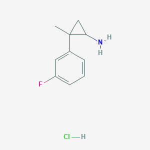 molecular formula C10H13ClFN B1448366 2-(3-Fluorophenyl)-2-methylcyclopropan-1-amine hydrochloride CAS No. 1803594-32-2