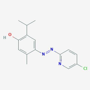 molecular formula C15H16ClN3O B14483759 4-[2-(5-Chloropyridin-2-yl)hydrazinylidene]-5-methyl-2-(propan-2-yl)cyclohexa-2,5-dien-1-one CAS No. 64340-05-2