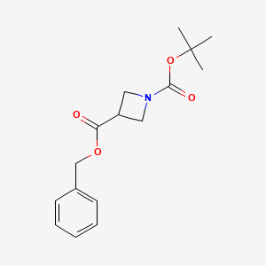 molecular formula C16H21NO4 B1448377 3-Benzyl 1-tert-butyl azetidine-1,3-dicarboxylate CAS No. 1803599-76-9