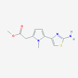 molecular formula C11H13N3O2S B1448379 甲基[5-(2-氨基-1,3-噻唑-4-基)-1-甲基-1H-吡咯-2-基]乙酸酯 CAS No. 1227954-54-2
