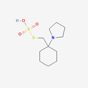 molecular formula C11H21NO3S2 B14483790 1-(1-Pyrrolidinocyclohexyl)methyl thiosulfuric acid CAS No. 63886-22-6