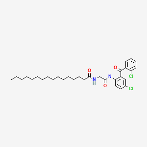 Hexadecanamide, N-(2-((4-chloro-2-(2-chlorobenzoyl)phenyl)methylamino)-2-oxoethyl)-