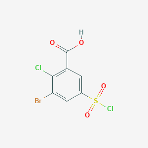 molecular formula C7H3BrCl2O4S B1448402 3-溴-2-氯-5-(氯磺酰基)苯甲酸 CAS No. 1461707-67-4