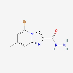 molecular formula C9H9BrN4O B1448403 5-溴-7-甲基咪唑并[1,2-a]吡啶-2-碳酰肼 CAS No. 1227955-05-6