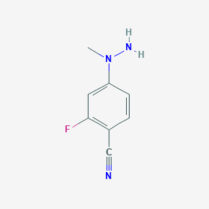 molecular formula C8H8FN3 B1448404 2-Fluoro-4-(1-methylhydrazin-1-yl)benzonitrile CAS No. 1357626-46-0