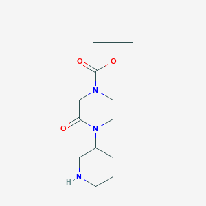 molecular formula C14H25N3O3 B1448409 叔丁基 3-氧代-4-(哌啶-3-基)哌嗪-1-羧酸酯 CAS No. 1798002-60-4