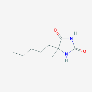 molecular formula C9H16N2O2 B14484175 2,4-Imidazolidinedione, 5-methyl-5-pentyl- CAS No. 65826-54-2