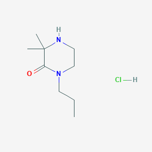 molecular formula C9H19ClN2O B1448423 3,3-二甲基-1-丙基哌嗪-2-酮盐酸盐 CAS No. 1803600-12-5