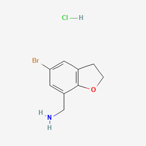 molecular formula C9H11BrClNO B1448431 (5-Bromo-2,3-dihydro-1-benzofuran-7-yl)methanamine hydrochloride CAS No. 1461704-70-0