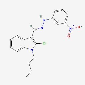 N-[(1-butyl-2-chloroindol-3-yl)methylideneamino]-3-nitroaniline