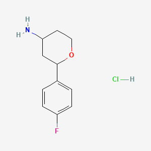 2-(4-Fluorophenyl)oxan-4-amine hydrochloride