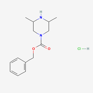 molecular formula C14H21ClN2O2 B1448451 Benzyl 3,5-dimethylpiperazine-1-carboxylate hydrochloride CAS No. 1803600-54-5