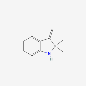 molecular formula C11H13N B14484527 2,2-Dimethyl-3-methylidene-2,3-dihydro-1H-indole CAS No. 66346-72-3