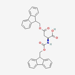 molecular formula C33H27NO6 B1448456 Fmoc-asp(ofm)-oh CAS No. 608512-85-2