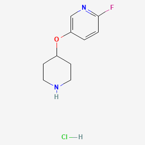 molecular formula C10H14ClFN2O B1448459 2-氟-5-(哌啶-4-氧基)吡啶盐酸盐 CAS No. 1803567-36-3