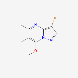 molecular formula C9H10BrN3O B1448461 3-溴-7-甲氧基-5,6-二甲基吡唑并[1,5-a]嘧啶 CAS No. 1429309-31-8